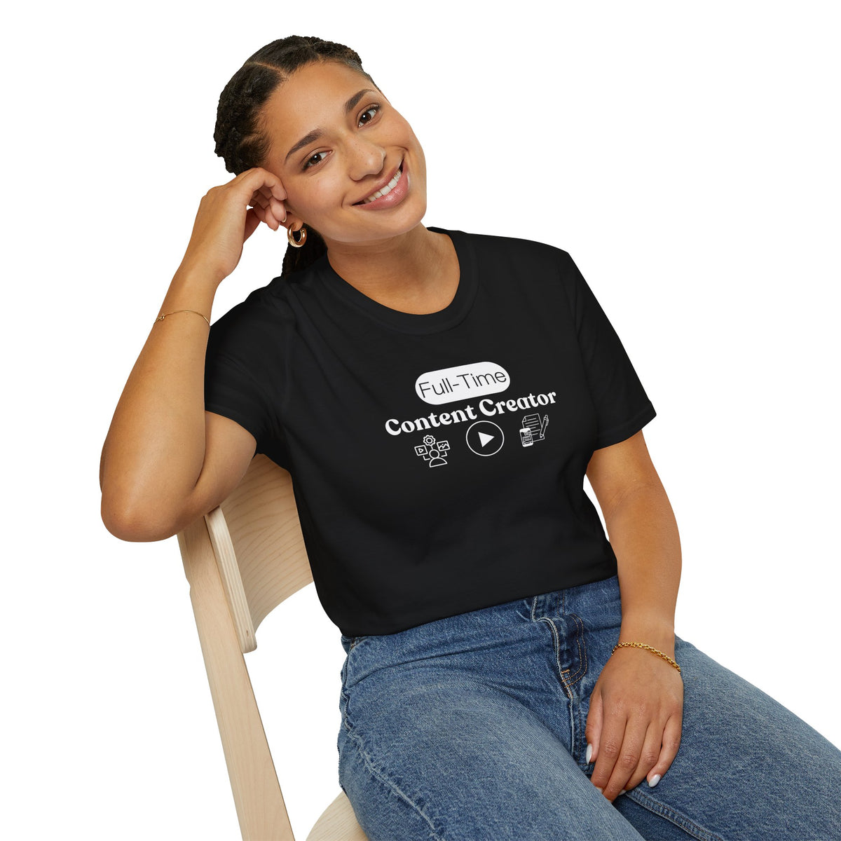 Content Creator Tee - Unisex Softstyle T-Shirt, Graphic Designer Shirt, Blogger Top, Social Media Influencer Apparel, Artist Tee