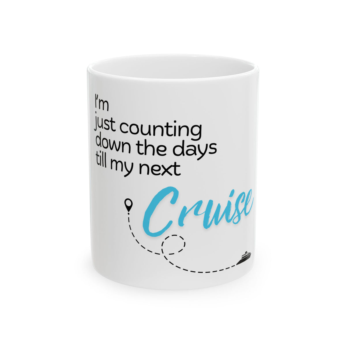 Ceramic Mug, cruise vacation count down coffee mug, travel souvenir cup, holiday gift idea, countdown timer drinkware, nautical theme